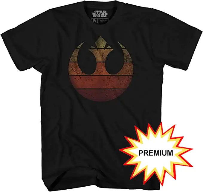 Star Wars Rebel Logo Men's Adult Graphic T-Shirt (Premium Black) 195566363161