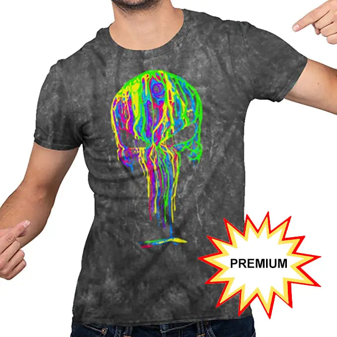 Marvel Punisher Drips Adult Graphic T-Shirt for Men (Premium Mineral W –