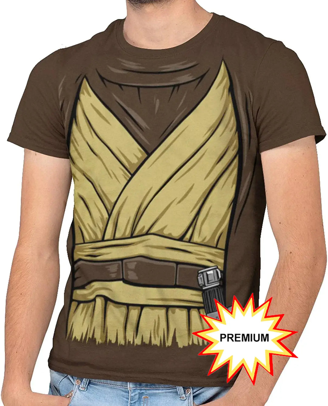 Star Wars Obi-Wan "Ben" Kenobi Costume T-Shirt for Men (Premium Chocolate Brown) 195566707880