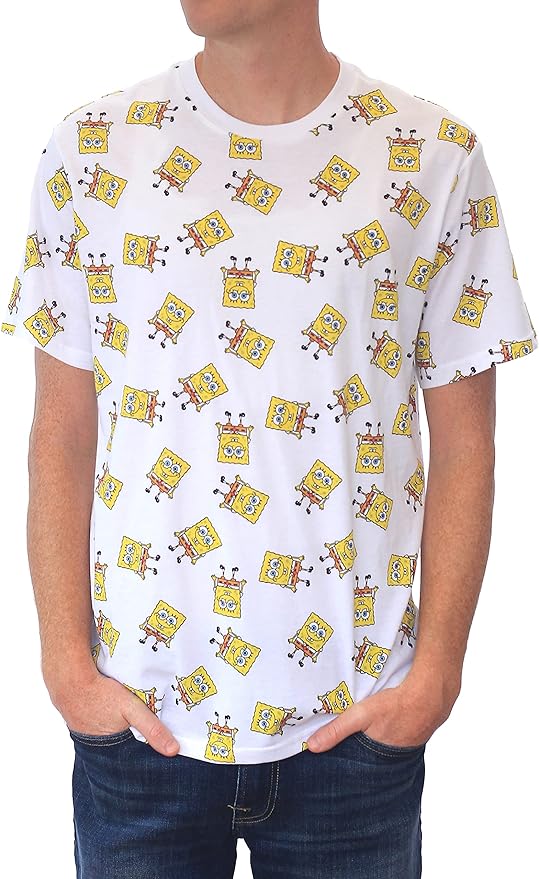 Spongebob Squarepants Toss Graphic T-Shirt for Adults (White)