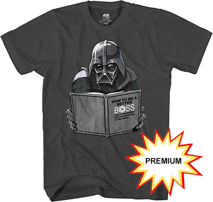 Star Wars Improving Vader Darth Vader Men's Adult Graphic T-Shirt (Premium Charcoal Heather) 195566205119