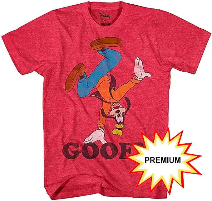 Disney Goofy Handstand Vintage Design Men's Adult Graphic T-Shirt (Premium Red Heather) 191685898805