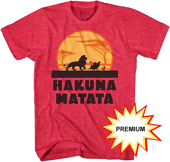 DISNEY Lion King Hakuna Matata Design Men's Adult Graphic T-Shirt (Pre –