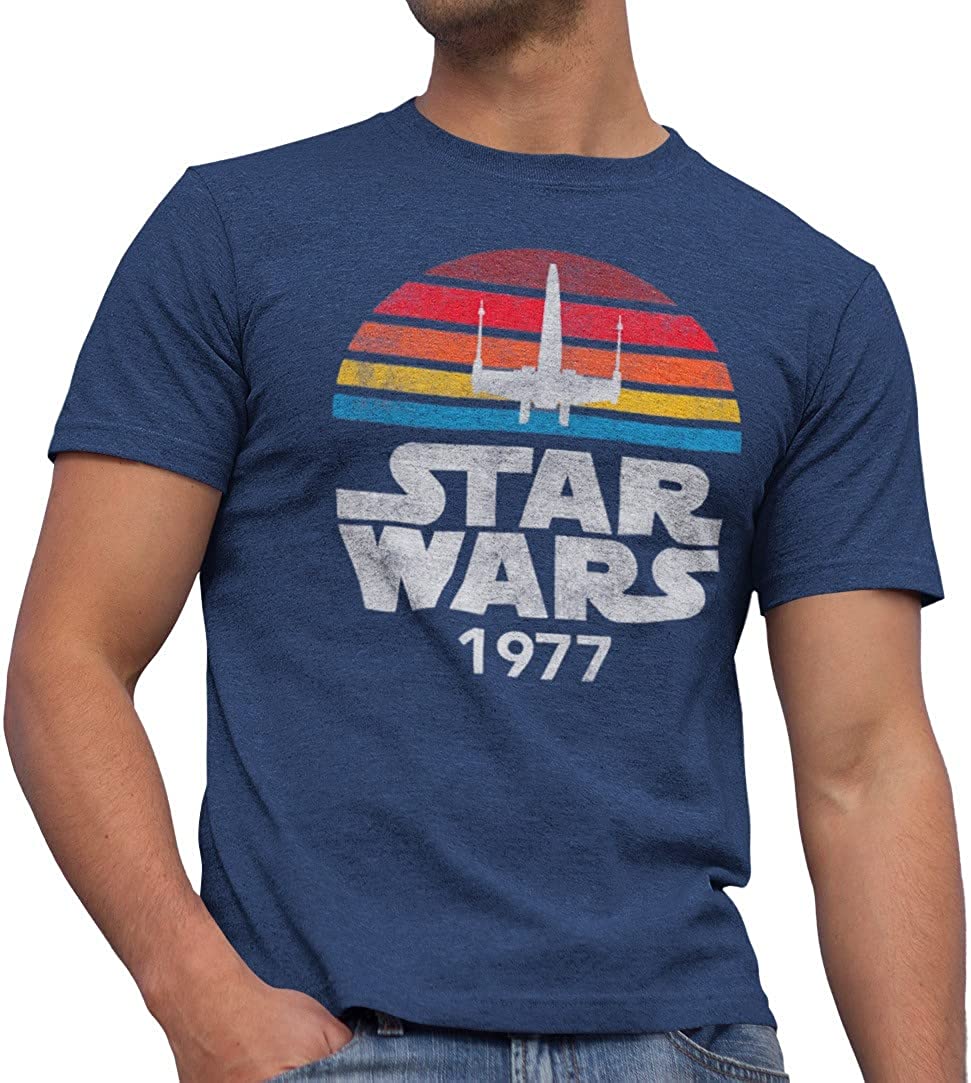 Disciplinair prototype lunch Star Wars Vintage 1977 X-Wing Sunset Logo Design Adult Graphic T-Shirt –  ToyandTee.com