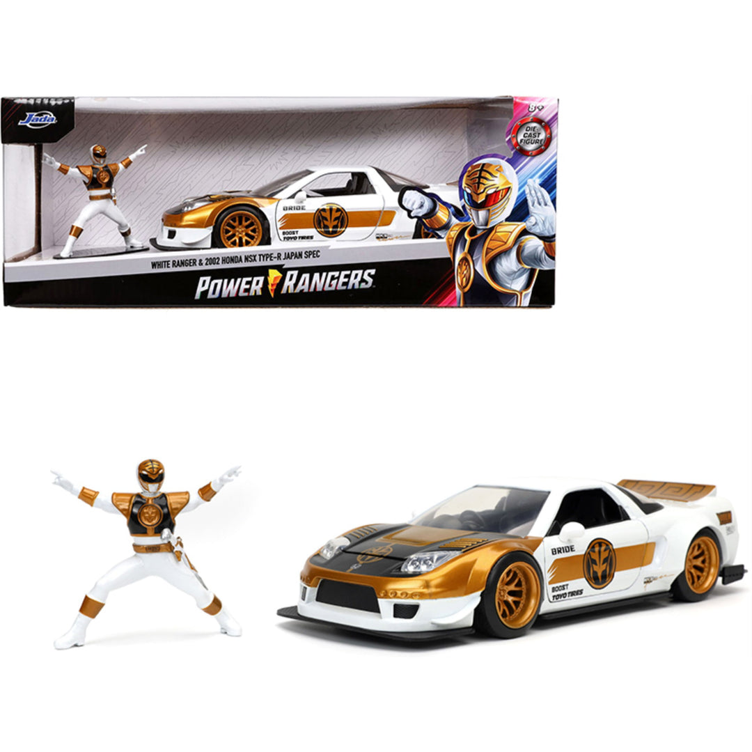 Jada Toys Power Rangers 1/24 Scale Hollywood Rides 2002 Honda NSX with White Ranger Product Image