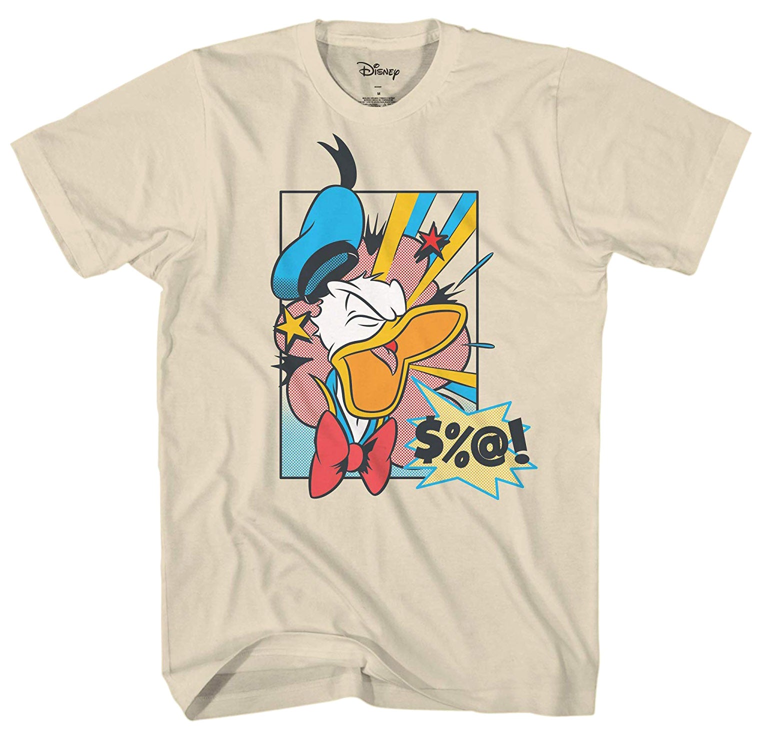 Disney Donald 1916855801 Graphic Duck T-Shirt (Cream) Pop\