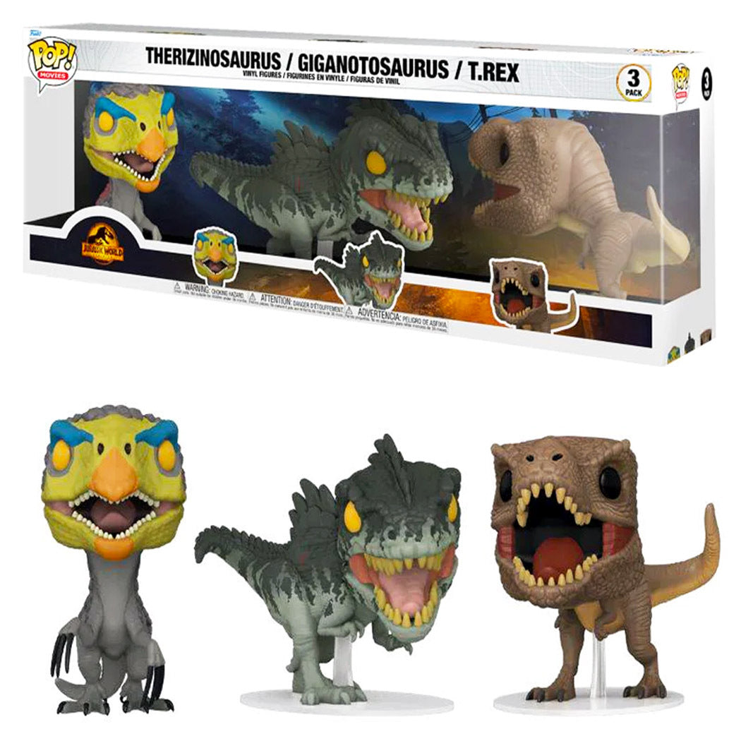 Product Image of Funko Pop! Jurassic World: Dominion Dinosaur Pop! Vinyl 3-Pack - Excl. with Pop! Protector