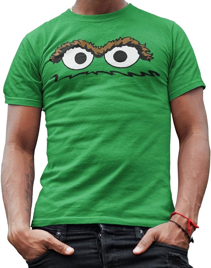 Sesame Street Oscar Face Men's Adult Graphic T-Shirt (Kelly Green)