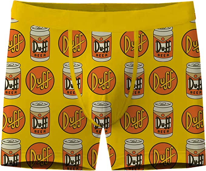 The Simpsons Duff Beer Toss Briefs for Men Boxers (Gold)