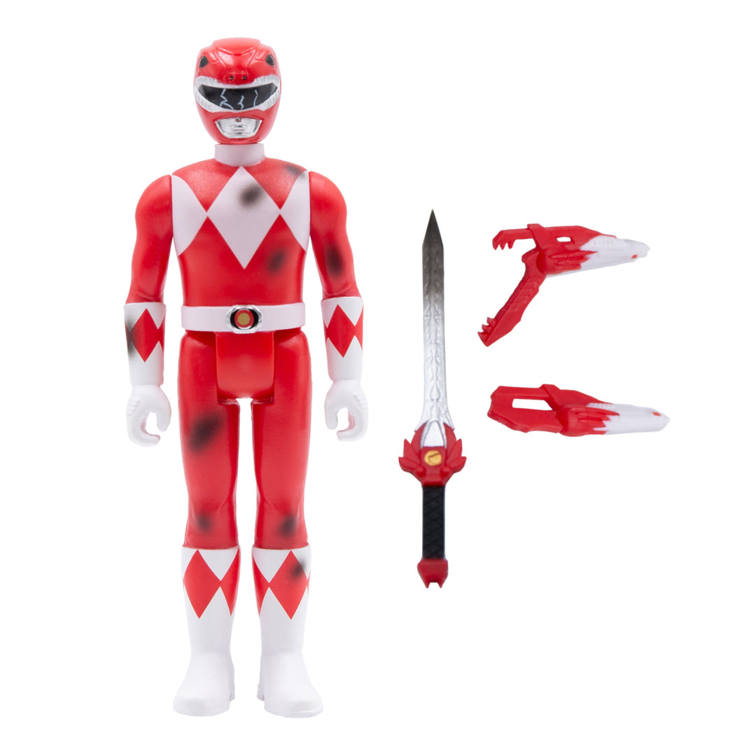 Super7 - Mighty Morphin' Power Rangers Reaction Figure - Red Ranger (Battle Damaged) Product Image