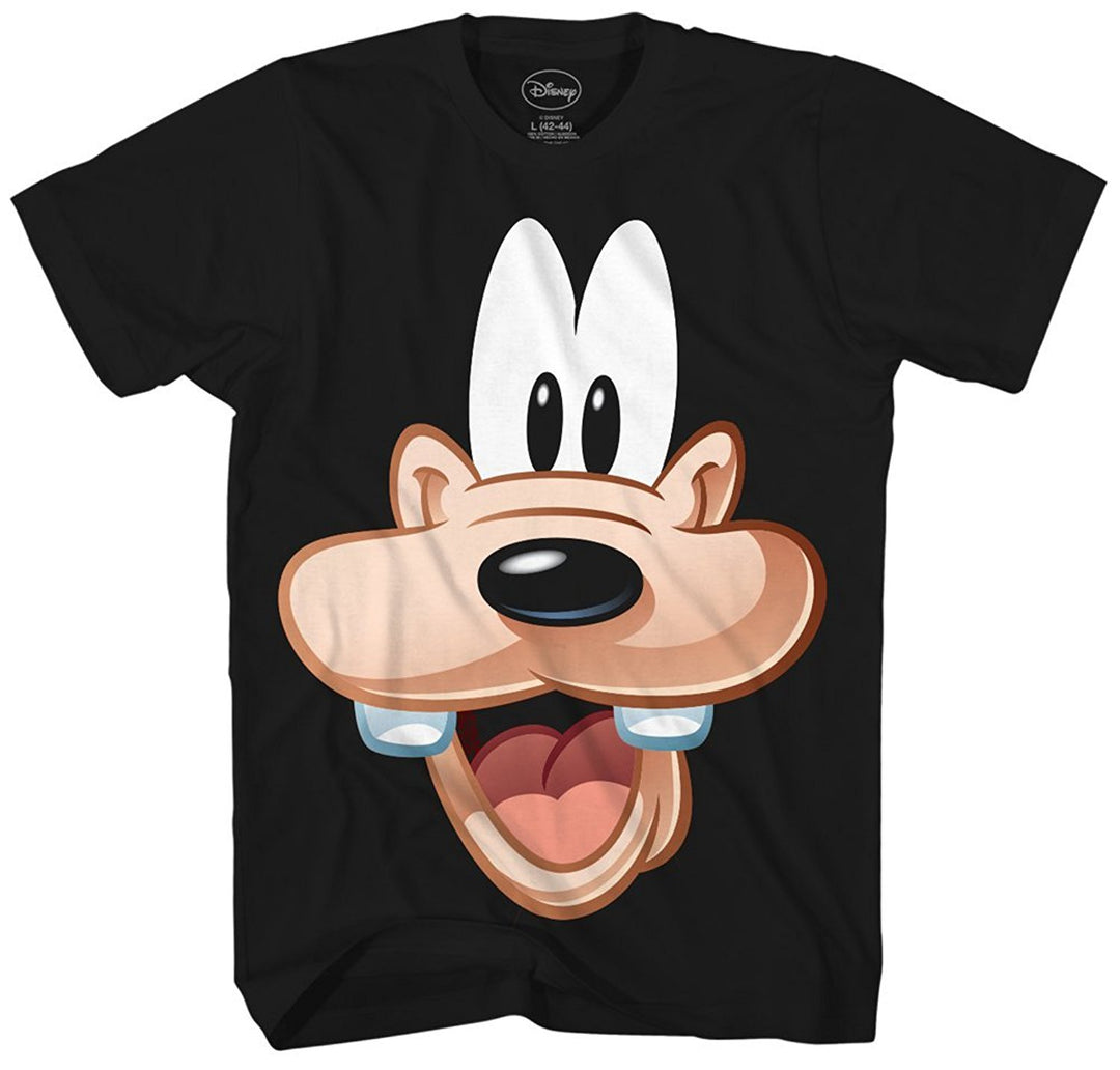 Disney Goofy Face Adult Graphic T-Shirt for Men (Black)