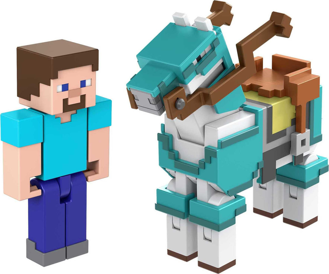 Minecraft Steve and Armored Horse Figures Product Image
