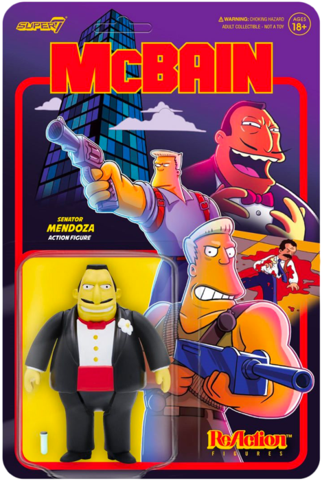 Super7 - The Simpsons ReAction Wave 1 McBain - Senator Mendoza Product Image